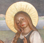 Hl. Notburga mit Heiligenschein (Pfarrkirche Leisach, Foto: A. Prock)